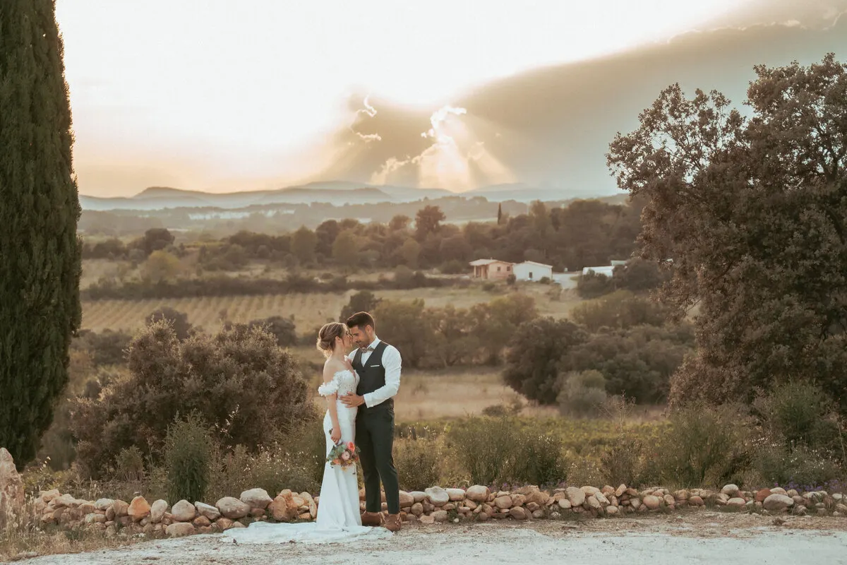 A couple during their wedding ceremony
